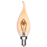 LED Flame Tip Candle CA10 (C35T) Spiral Filament Bulb - Dimmable - Candelabra
