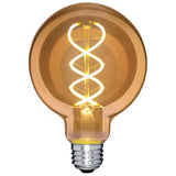 LED Globe G30 (G95) Double Spiral Filament Bulb - Dimmable - Tomalson - On