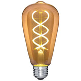 LED Edison ST21 (ST64) Double Spiral Filament Bulb - Dimmable - Tomalson - On